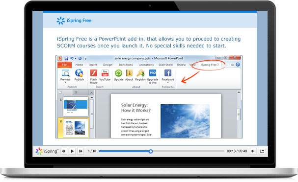 iSpring Free 7 - Free PowerPoint to Flash & HTML5 Converter